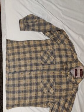 Macy's Men's Store Large Flannel Yellow Shirt